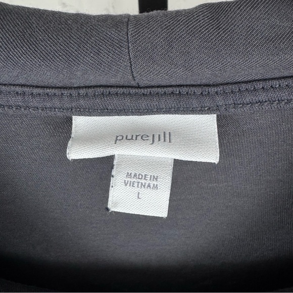 Pure Jill J. Jill Dark Gray Mock Turtleneck Short Sleeve Top Size Large - Picture 3 of 6